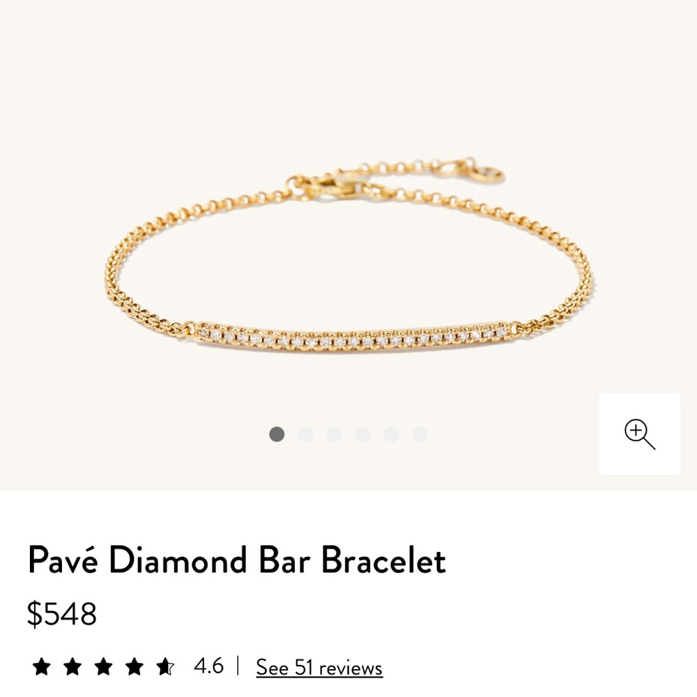 MEJURI Pave Diamond Bar Bracelet